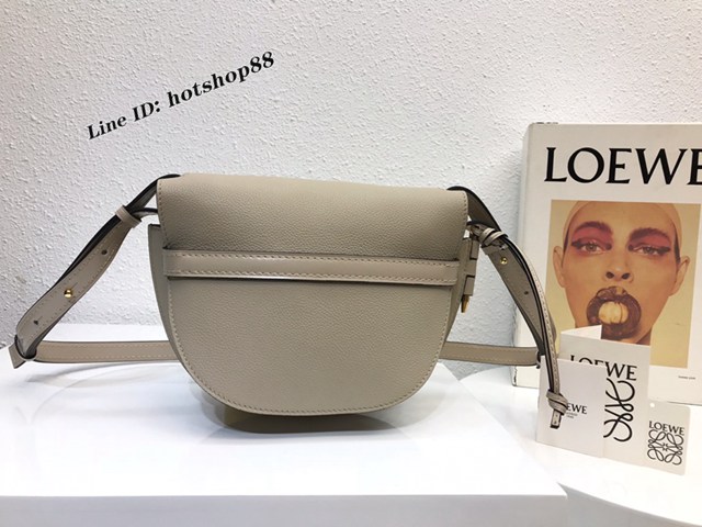 Loewe專櫃2022新款全皮純色馬鞍包 羅意威MiniGateDual手袋 男女款單肩斜挎腰包胸包 10183 lyw1218